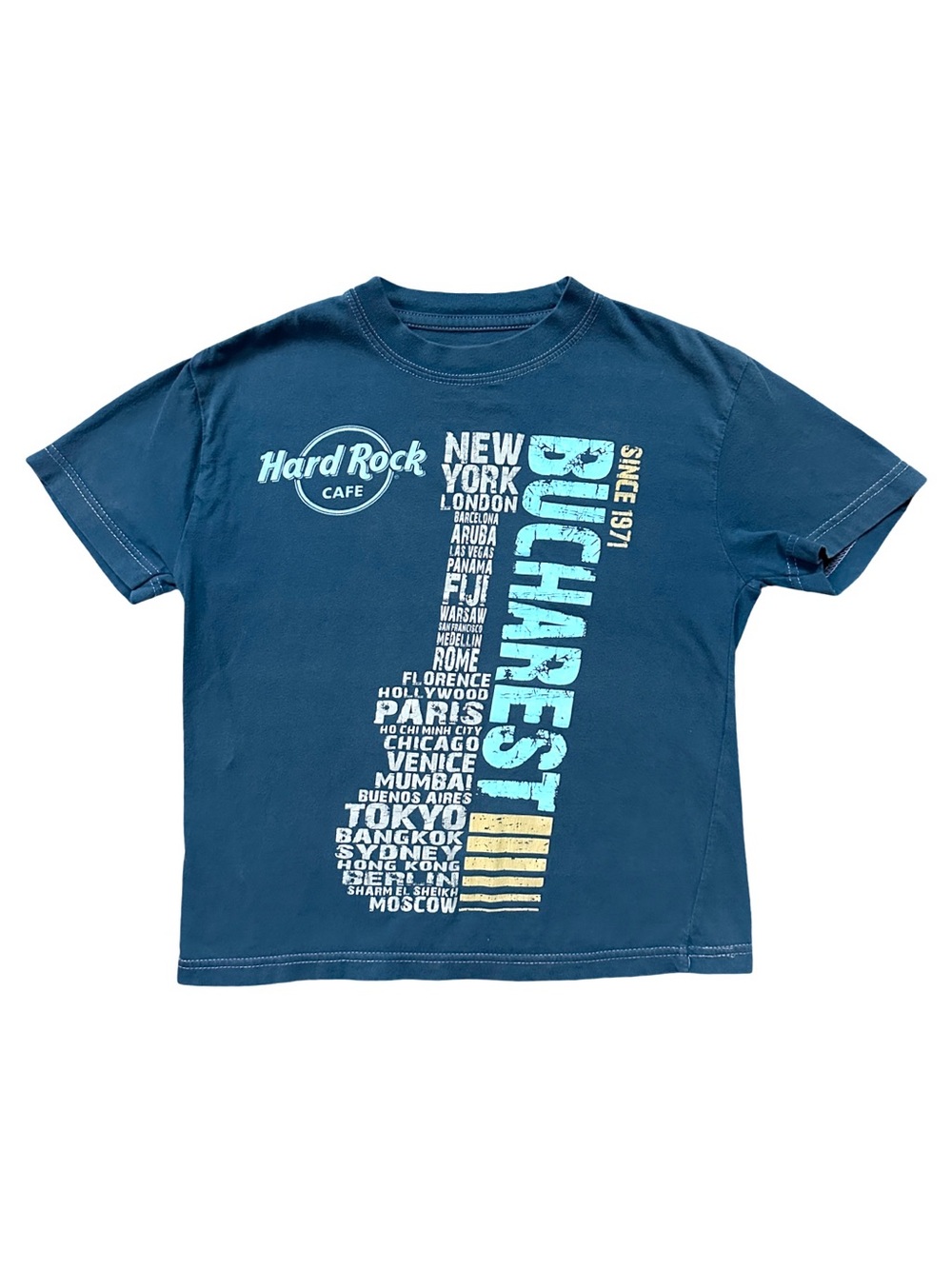 ⭐️ 5 for $25 Hard Rock Cafe Boys Blue Graphic T-Shirt Size S